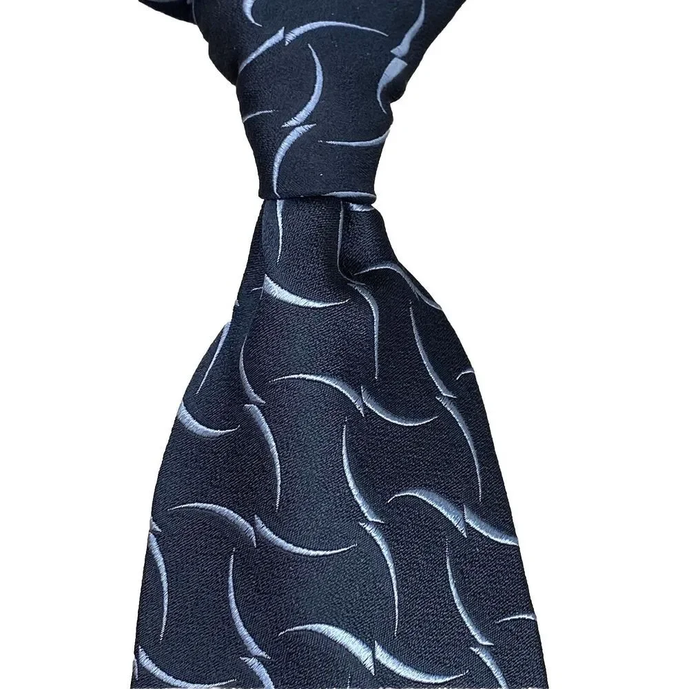 Nordstrom XMI Silk Neck Tie Blue Abstract‎ Paisley Hand Sewn Made USA Corpcore